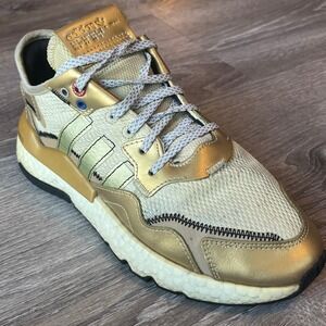 Adidas Originals Nite Jogger Gold Metallic Running Shoes‎ Womens 8 UK 6.5 EU 40